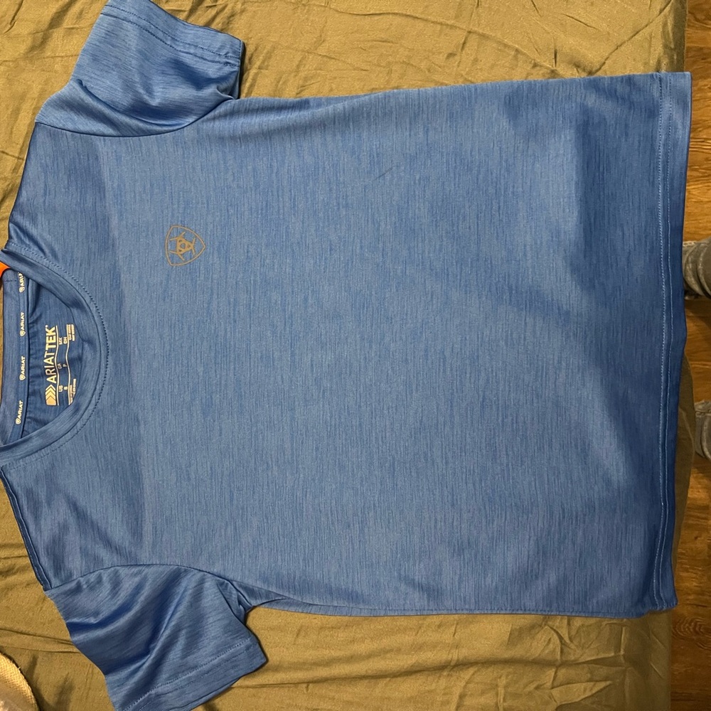 Ariat Blue Boy’s Charger Shield Shirt Short Sleeve Casual Comfort Size Small